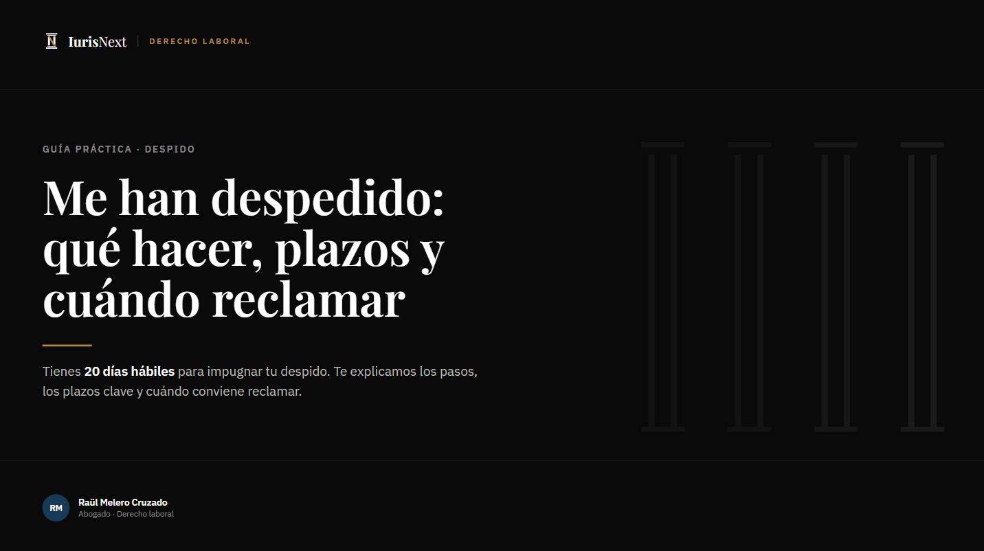 Me han despedido: qué hacer, plazos y cuándo reclamar