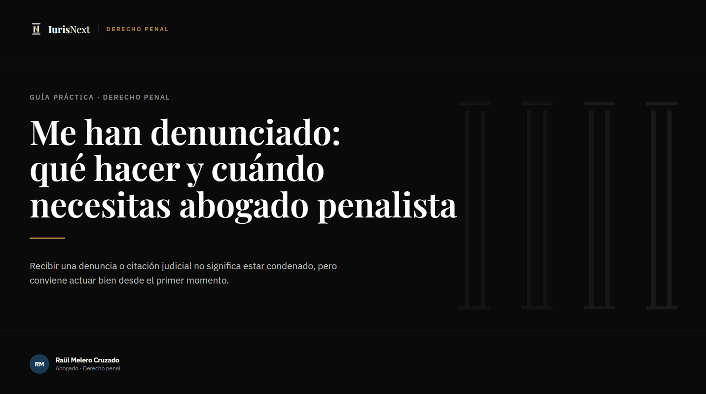 Me han denunciado: qué hacer y cuándo necesitas abogado penalista