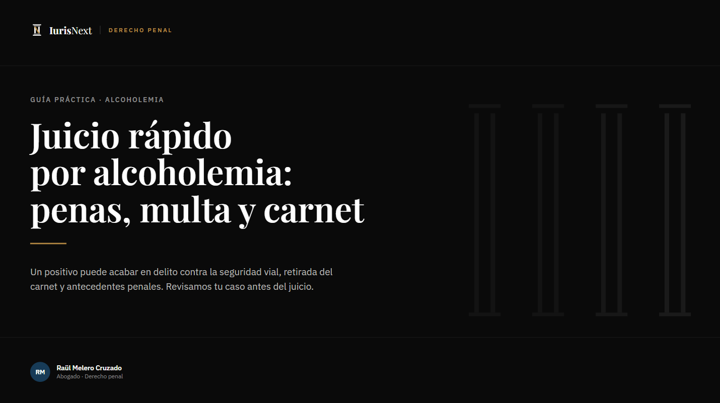 Juicio rápido por alcoholemia: penas, multa y retirada del carnet
